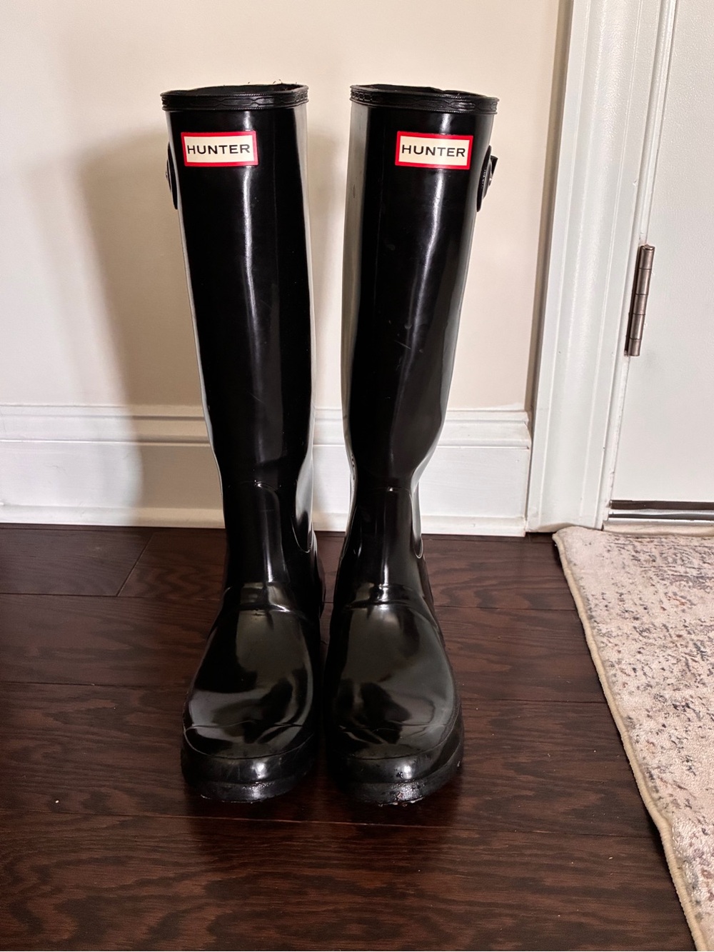 Hunter Black Gloss Tall Women's Rain Boots